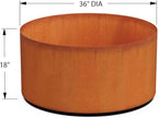 Plantercraft Large Round Planters for Outdoor Plants - 36x18 Inch Corten Steel Planter, Extra Large Outdoor Planter for Garden, Patio, and Landscape Design