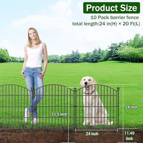 10 panel no dig decorative garden fence with shown in use