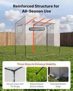 vevor walk-in greenhouse, 76.8" x 30.3" x 66.1", close-up detail