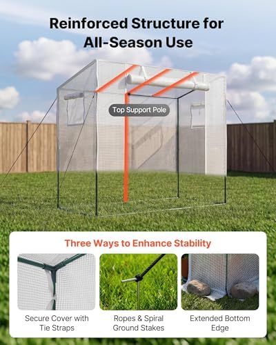vevor walk-in greenhouse, 76.8" x 30.3" x 66.1", close-up detail