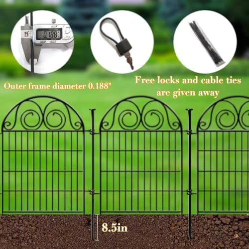 getlay tall garden fence animal barrier with gate, front angle view