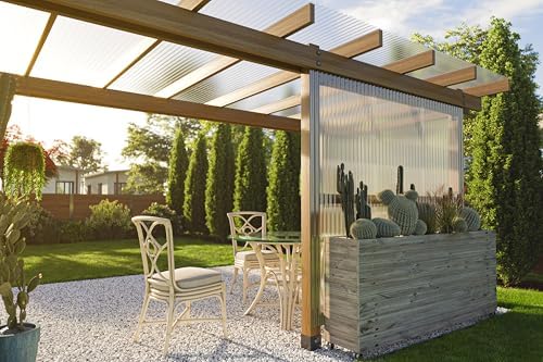clear curved polycarbonate roofing panels 21" w x shown in use