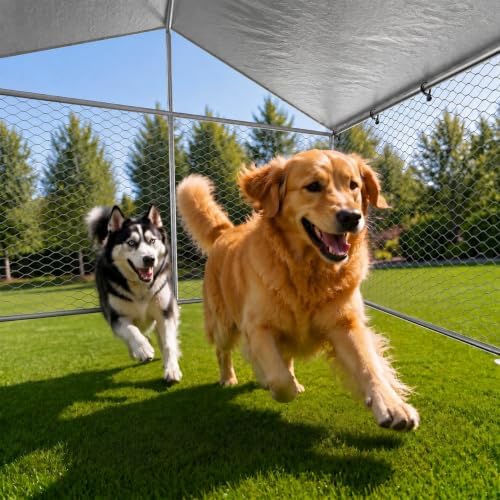 10x10 ft dog kennel outdoor,dog run,dog enclosure with, package contents