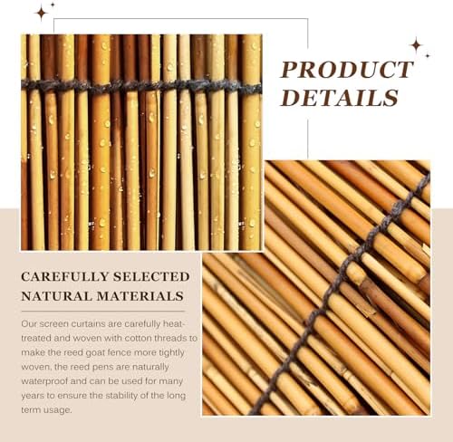 natural reed fencing rolls: privacy bamboo fence 3/4/5/6ft, close-up detail