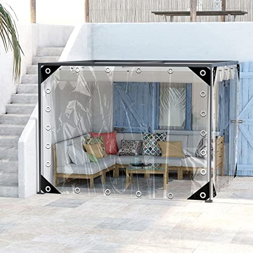 clear vinyl outdoor curtains for patio waterproof gazebo, side view