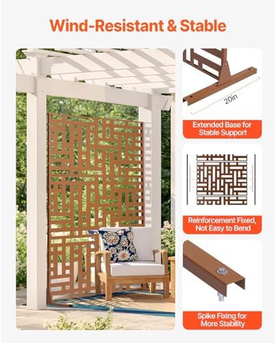 vevor metal privacy screen, 47" w x 76", close-up detail