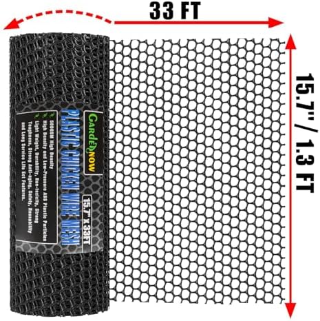 upgraded 15.7in x 33ft abs plastic chicken wire, close-up detail