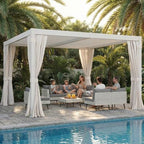10x12ft aluminum outdoor louvered pergola with screens &, main product view