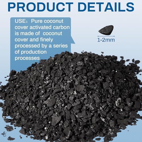 timgle 6.6 lbs activated charcoal bulk coconut granular, close-up detail