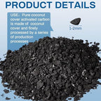 timgle 6.6 lbs activated charcoal bulk coconut granular, close-up detail