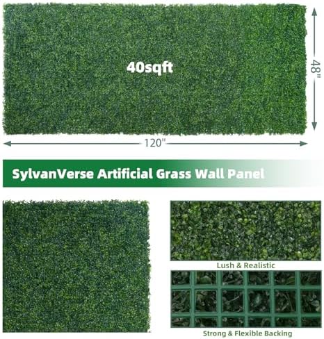 artificial boxwood roll, 48x120 in(40 sqft) uv-anti faux shown in use