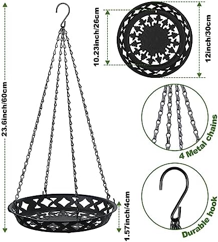 enhon 4 pack plant hanger, 12" metal hanging shown in use