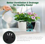 t4u hanging planters for indoor outdoor, 12 inch, side view