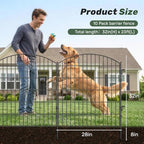 3-layer garden fence with gate 10 panel 32in shown in use