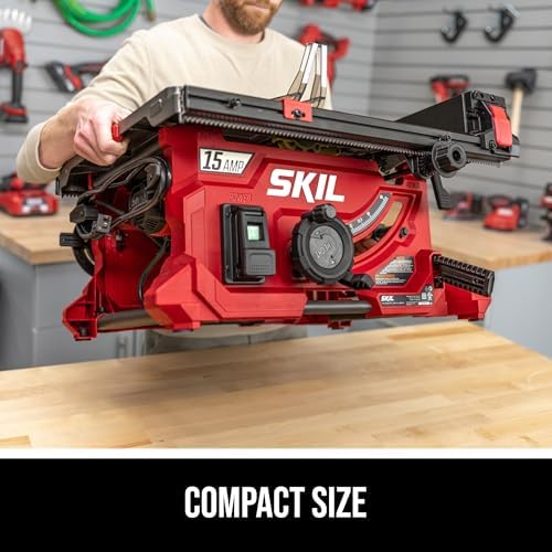 skil 15 amp 8-1/4-inch compact portable jobsite table, side view