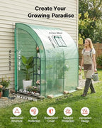 vevor walk-in greenhouse, 78" x 39.4" x 78.7" shown in use