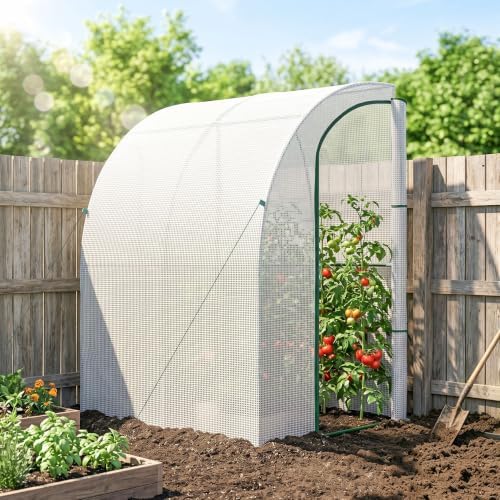outsunny 5' x 4' x 7' outdoor lean, front angle view