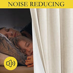 nicetown 100% absolutely blackout linen curtains with thermal, close-up detail