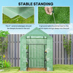 outsunny 5' x 2.5' x 6.5' mini walk-in showing dimensions