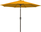 JEAREY 9FT Outdoor Patio Umbrella Market Umbrella with Push Button Tilt and Crank, Outdoor Table Umbrellas 8 Sturdy Ribs UV Protection Waterproof for Garden, Deck, Backyard, Pool (Bright Orange)