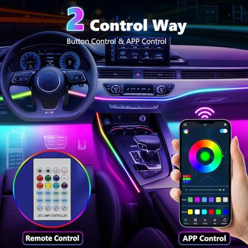 acrylic interior car led lights with remote and, side view