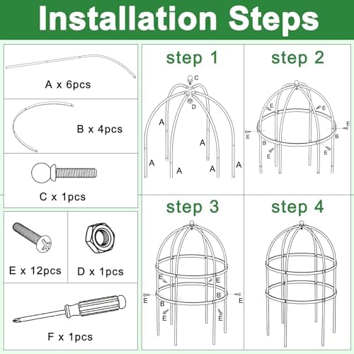 jardin bird cage plant support 24" h large, close-up detail