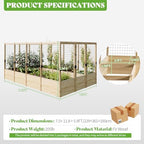 papajet 9 grids raised garden bed, u-shape wooden on a desk or shelf