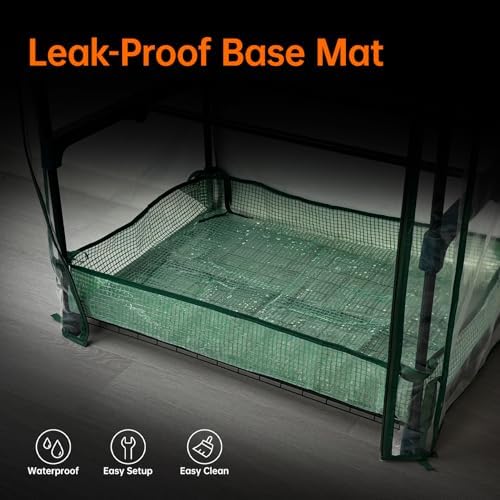 bstrip 4-tier indoor greenhouse with grow lights, seed on a desk or shelf