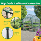 miracle-gro walk-in greenhouse, removable shelves, clear, 4'8" square, side view