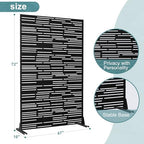 metal privacy screen outdoor, black shine shown in use