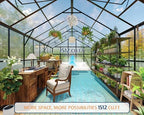 howe 10x18x8.4 ft polycarbonate greenhouse with 4 vent, close-up detail