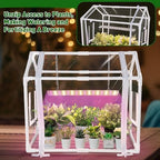meonum mini greenhouse for indoor outdoor, portable green on a desk or shelf