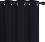 NICETOWN Blackout Curtain Drape 84 inches Length - Light Reducing Thermal Insulated Solid Grommet Blackout Window Treatment for Living Room (1 Piece, W66 x L84, Black)