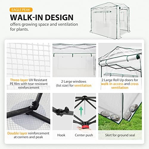 eagle peak 8x6 easy setup pop up greenhouse, package contents