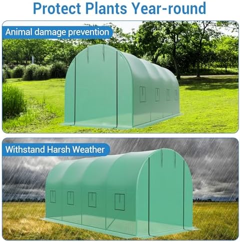15×7×7ft walk-in tunnel greenhouse, package contents