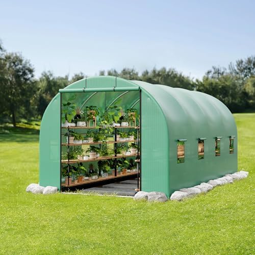 15×7×7ft walk-in tunnel greenhouse on a desk or shelf
