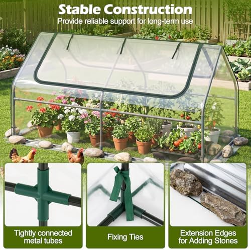 s afstar raised garden bed with cover, 6ft, side view