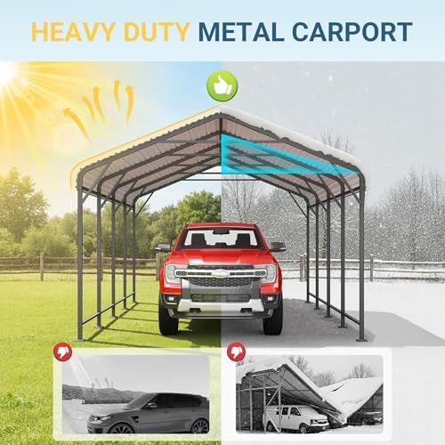 wisteria lane 12 x 20 ft metal carport, side view
