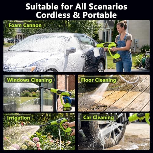 cordless pressure washer, 1450 psi portable handheld power on a desk or shelf
