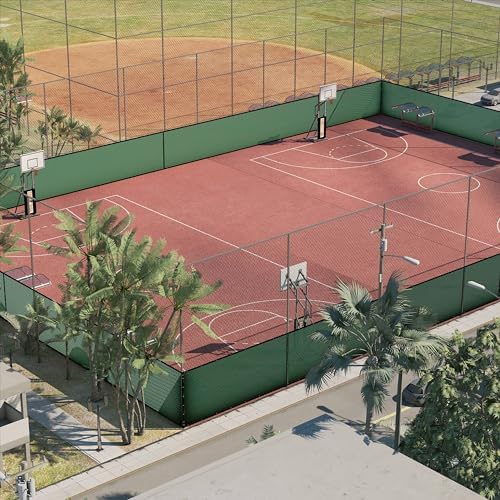 amgo 6' x 25' fence privacy screen, heavy, front angle view