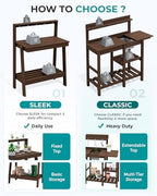 serwall outdoor potting bench with removable sink,gardening table,coffee shown in use