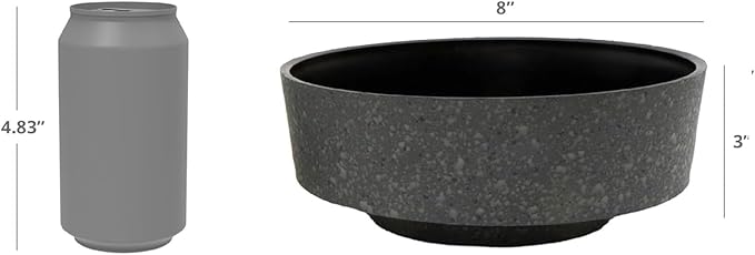 The HC Companies 8 Inch Round Plastic Succulent Capri Bowl Decorative Indoor Flower Succulent Planter Pot with Drain Plug Hole, Artisan Taupe with Copper Bottom Color (2 Pack)
