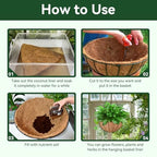 6 Pack 14 Inch Coco Liners for Planters, Hanging Basket Liners | Round Coco Coir Fiber Replacement Liner for Flowers Vegetables Patio Garden Porch Decor,Breathable Drainage,Cuttable DIY