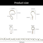 YINGFENG 197 Inch DIY Silver Hanging Basket Chains, Adjustable Length, Decorative Metal Chain with Hooks for Hanging Bird Feeders, Planters, Ornaments