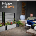 enclo 4fth florence privacy screen w/planter box, freestanding shown in use