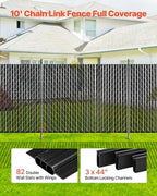 vevor bottom locking privacy slats, double-wall vertical bottom-locking showing dimensions