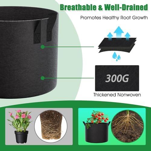 feed garden 20 gallon plant grow bags 8, close-up detail