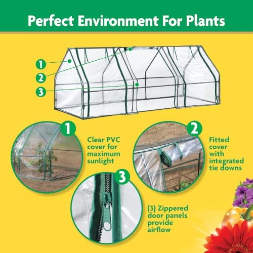 miracle-gro greenhouse, quick snap assembly, clear, 3'x8'x3' on a desk or shelf