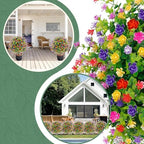 outdoor artificial flowers with spike, 23.6 inch fake showing dimensions