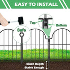 blingluck decorative garden fence, 17in(h) x 21ft(l), with, close-up detail